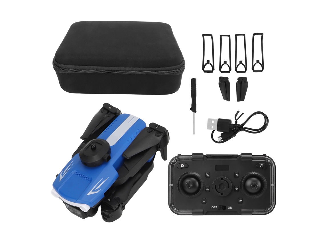 Drone De Plástico 4k Hd Com Lentes Duas Câmeras Posicionamento De Fluxo Óptico Evita Obstáculos Para Maior De 14 Anos Azul Bateria Dupla