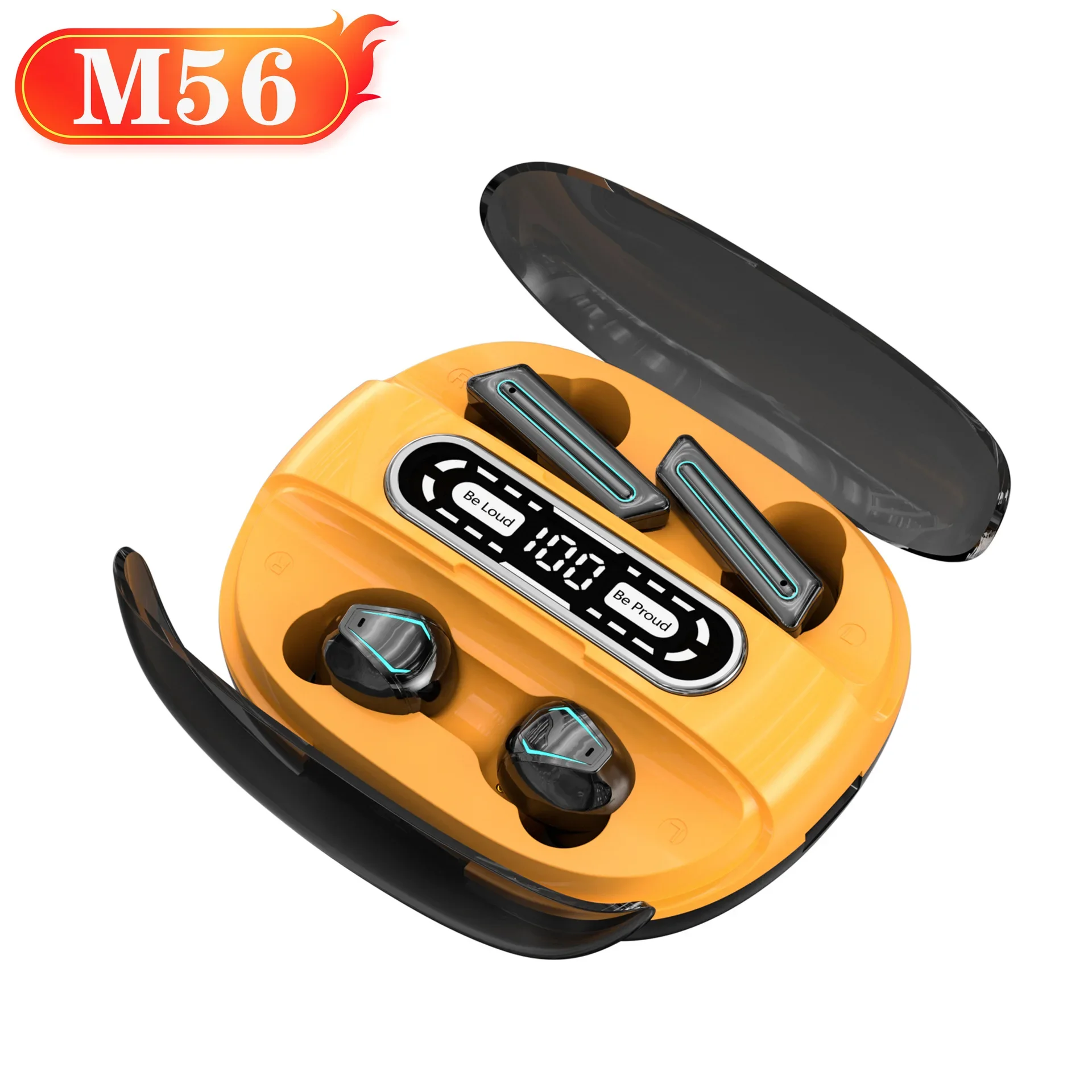 (amarelo) Fones De Ouvido Intra-auriculares Bluetooth Tws Sem Fio Com Visor E Bateria De Longa Duração