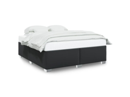 Estrutura de Cama 200x200 Cm Couro Artificial Preto MAISON EXCLUSIVE