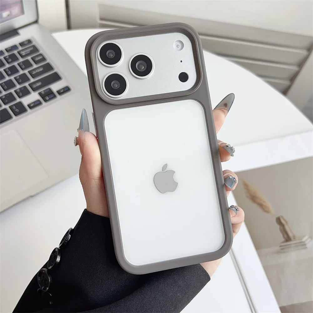 (iphone 17 Pro Max, Cinza) Capa Transparente Para Iphone, Proteção Contra Impactos.