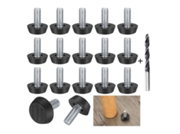 Lote De 22 Pés De Nivelamento Ajustáveis E Compactos Parafuso Com Rosca M8 23 X 27 Mm Ideal Para Móveis E Cadeiras Btforus