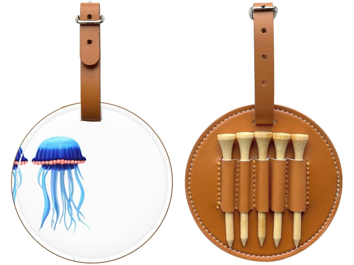 Bolsa para Tees de Golfe com estampa de Água viva azul | S/MARCA