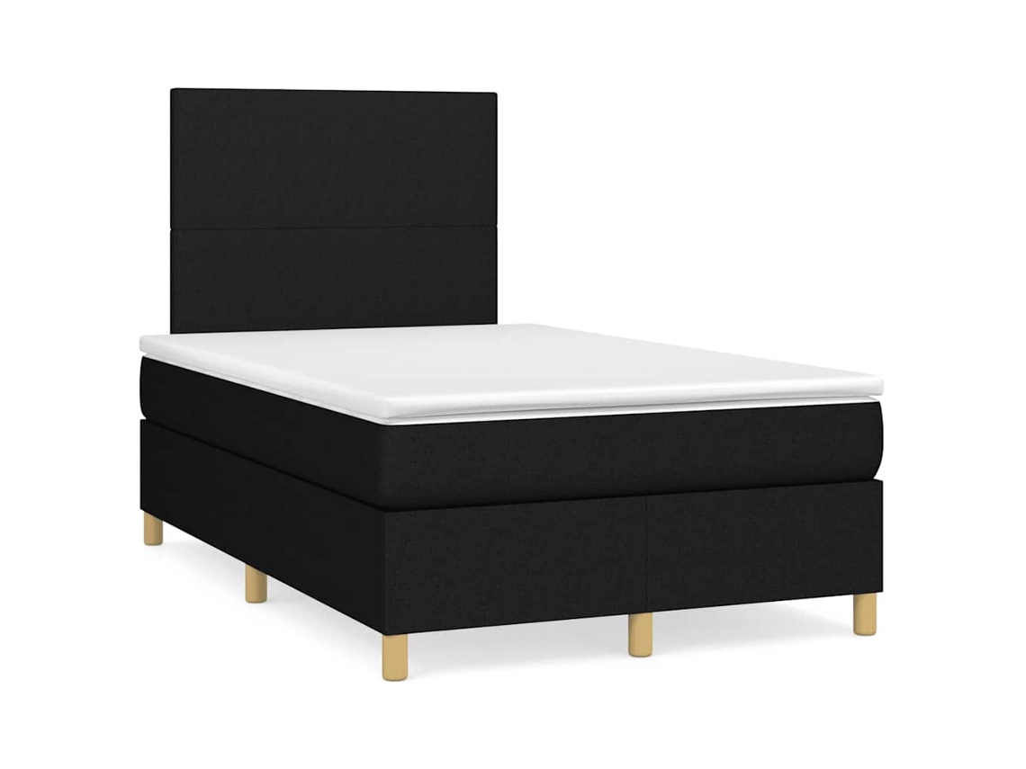 Vidaxl Cama Boxspring Com Colchão 120x190 Cm Tecido Preto
