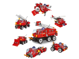 Brinquedos Stem 7 Em 1 Blocos De Construção 159 Peças Caminhão De Bombeiros Com Luz E Som Presentes De Aniversário Para Crianças 5+