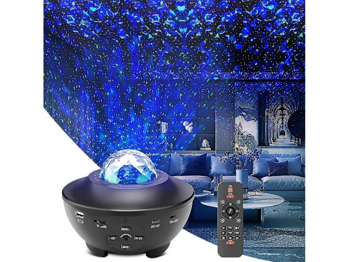Projetor de Galáxias, Projetor de Estrelas com Luzes Led para Quarto e Bluetooth BRILVIBERA