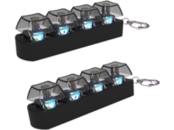 Conjunto 2 Brinquedos Teclado - Fidget Toy - Brinquedo Stress - Porta Chaves - Abs - Preto