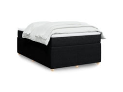 Vidaxl Cama Com Molas/colchão 120x200 Cm Tecido Preto
