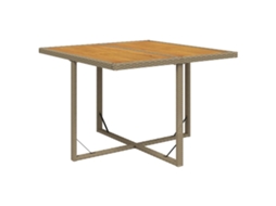 Maison Exclusive - Mesa De Jardim 109x107x74 Cm Vime Pe E Acácia Maciça Bege