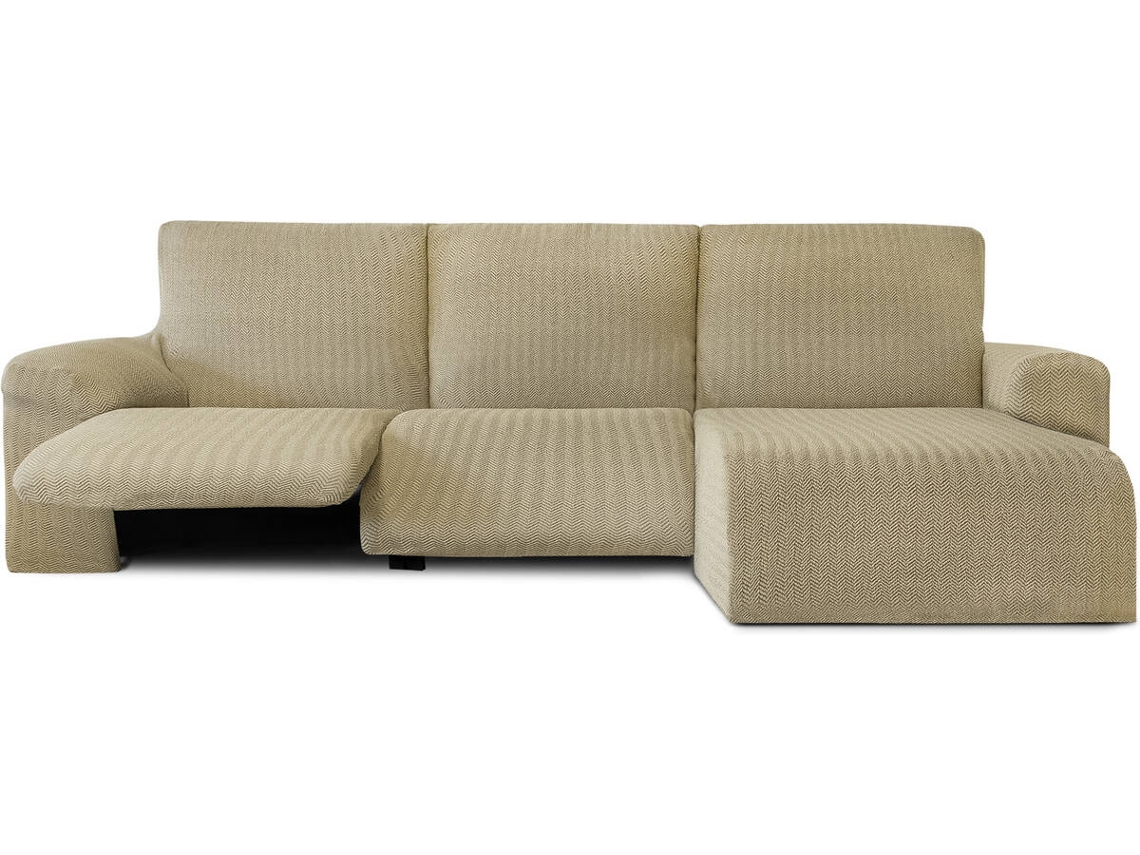Capa de Chaise Longue Relax Direita EYSA Premium Jaz Tecido Multielástico (360 x 120 x 120 cm - Poliéster e Algodão - Beige)