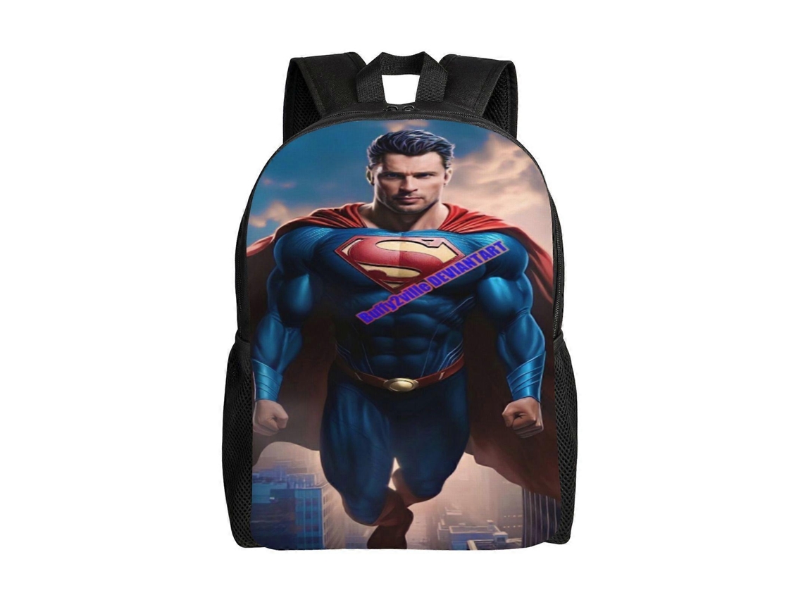Mochila Superman I224 Para Estudantes, Durável E Leve, Alça De Ombro Impermeável E Respirável N224 Olysi Shop