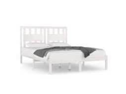 Bed Frame, Bed Frames Vidaxl Branco Madeira De Pinho (140 X 200 Cm)