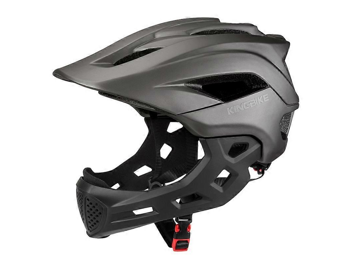 Capacete Infantil Para Bicicleta (48-54 Cm, Cinza) Com Protetor De Queixo Removível, Adequado Para Crianças De 3 A 8 Anos.