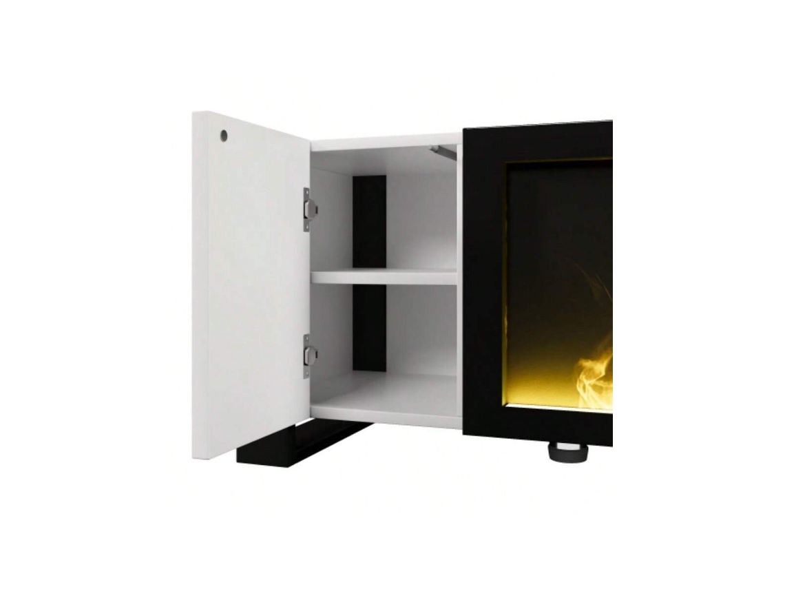 Painel de TV para lareira elétrica, efeito chama, sem função de aquecimento, acabamento brilhante, conjunto de combinação de cores Ehstmind