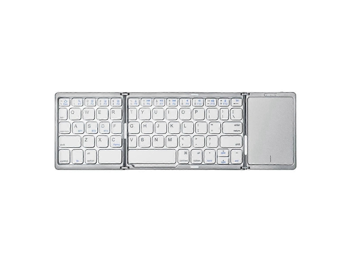 Teclado Dobrável B089t Com Trackpad Para Ios E, Prata Nostalgia88