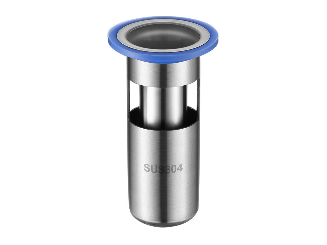 Ralo de Piso AQUAFORGE, quadrado, inox, 10x10 cm, cinza