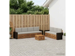 Vidaxl Conjuntos De Sofás Com Almofada 8 Pcs Madeira Sólida De Acácia