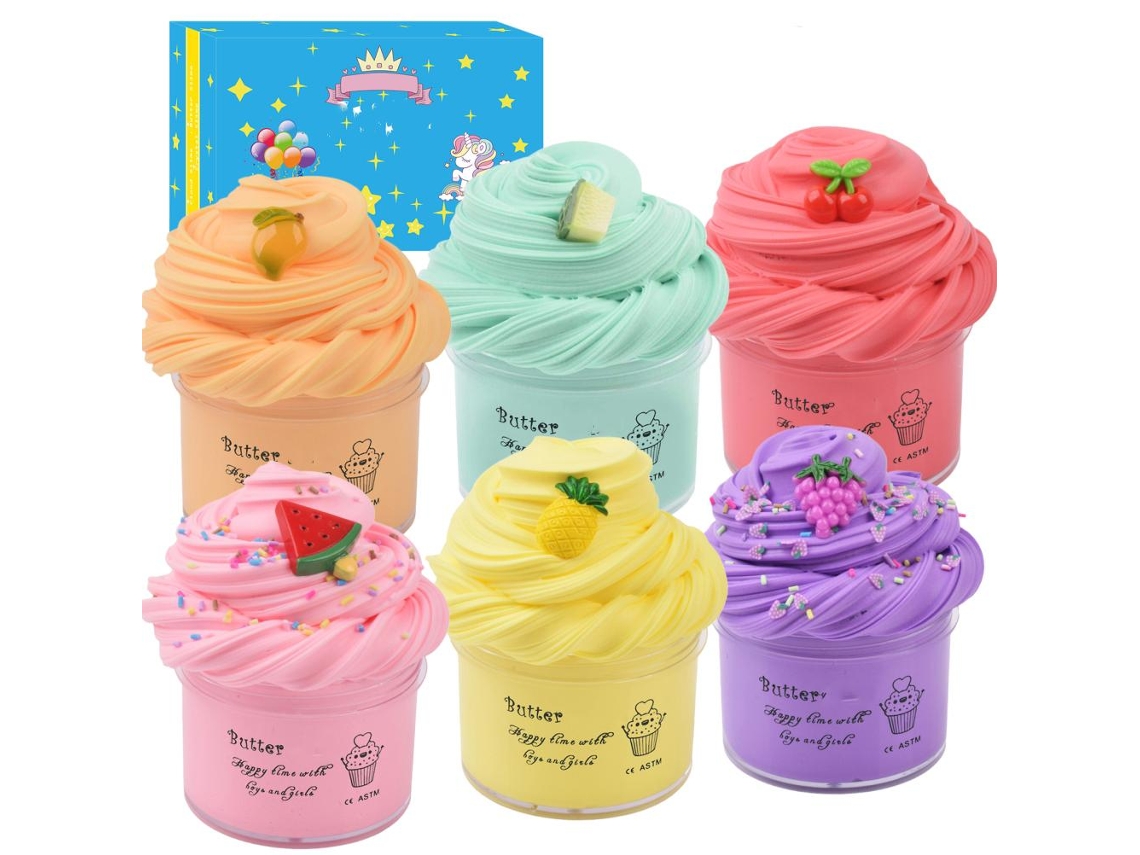 Ats kit de Argila Mantequilla 6 Piezas 100ml, Brinquedos de Argila Diy para Meninos e Meninas, Brinquedos para Aliviar o Estresse