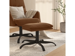 Vidaxl Apoio De Pés Tecido De Microfibra 60x60x36 Cm Castanho