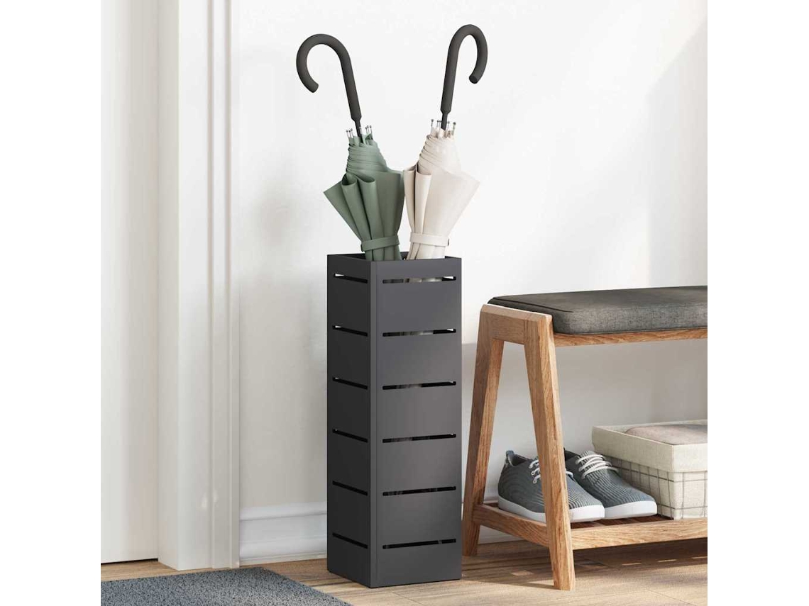 Vidaxl Suporte Para Guarda-chuva De Chuva Preto 15,5 X 15,5 X 49 Cm