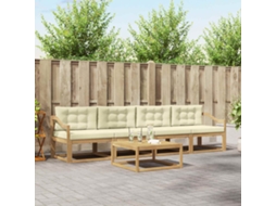 Vidaxl Conjunto De Sofás Para Exterior 4 Unid. Branco E Creme
