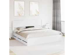 Vidaxl Estrutura De Cama Com Armazenamento E Cabeceira Branco