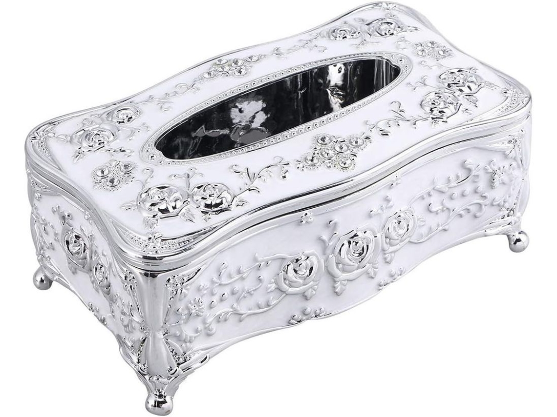 Porta Guardanapos Quadrado De Plástico Com Borda De Renda E Estampa Floral Aquaforge