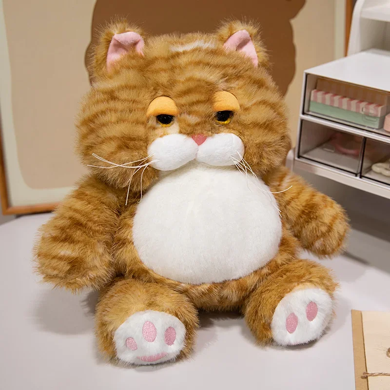 Gato de Pelúcia Gordinho e Macio, Decoração para Quarto MDUG (marrom, 25cm)