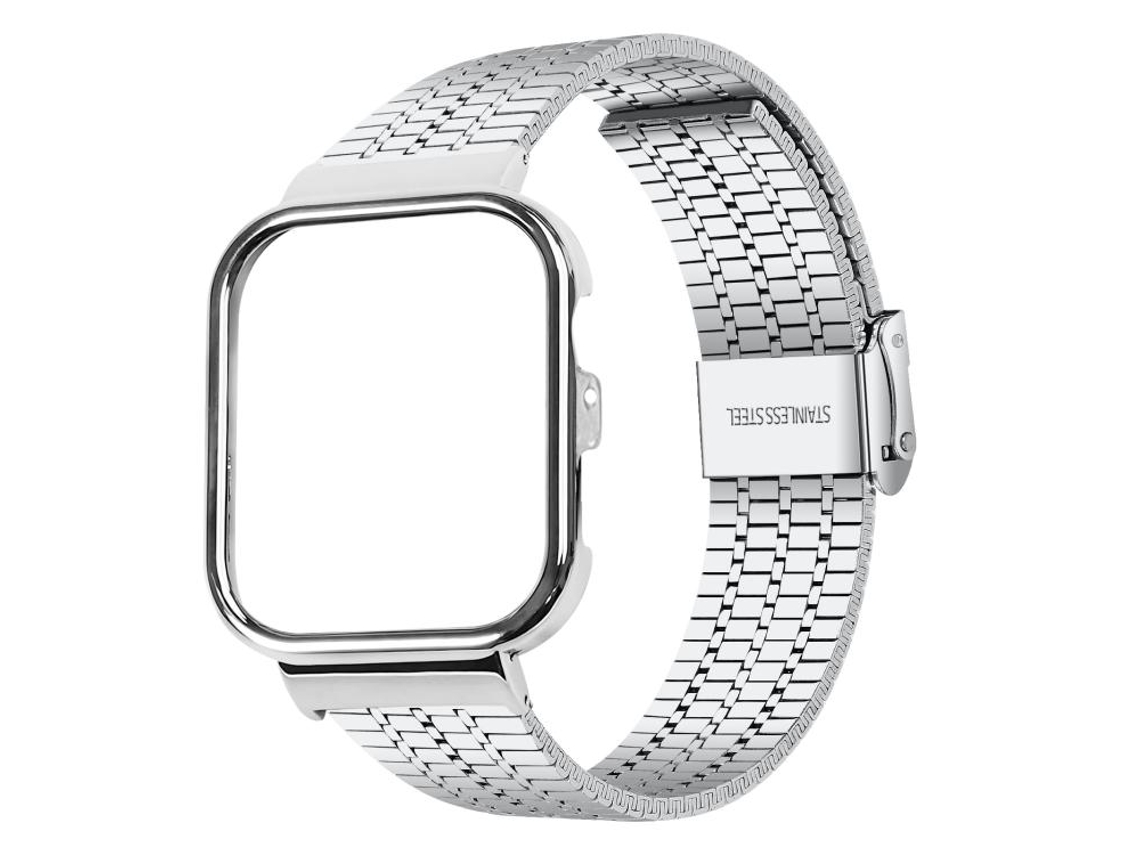 Bracelete para Huawei Watch Fit 4 Pro / Fit 4 / Fit 3 Aço Inoxidável com Fivela de Sete Contas Prateada XIAOMOYU