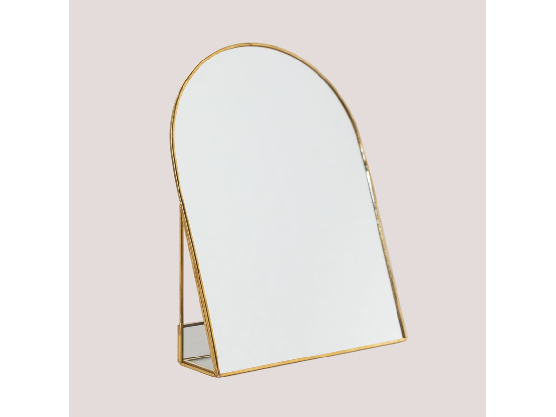 Sklum Espelho De Mesa Em Ferro Lisbeth Vidro          25 Cm