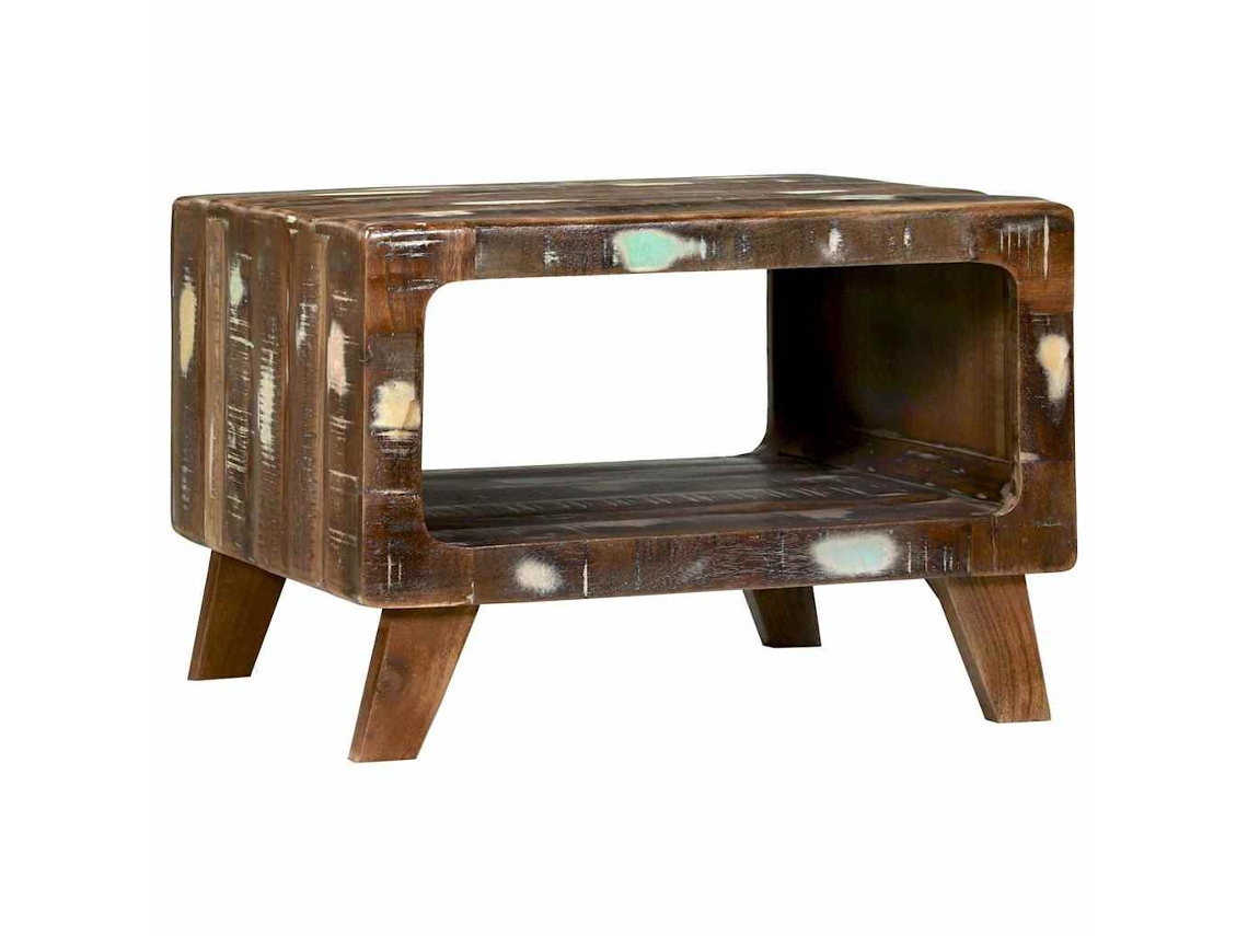 Vidaxl Mesa De Centro 50 X 50 X 35 Cm Madeira Reforçada Sólida