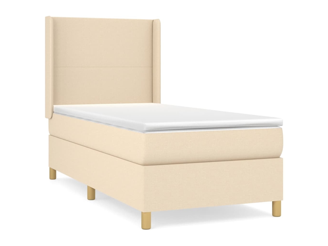 Cama com Molas/colchão 90x200 Cm Tecido Cor Crème MAISON EXCLUSIVE