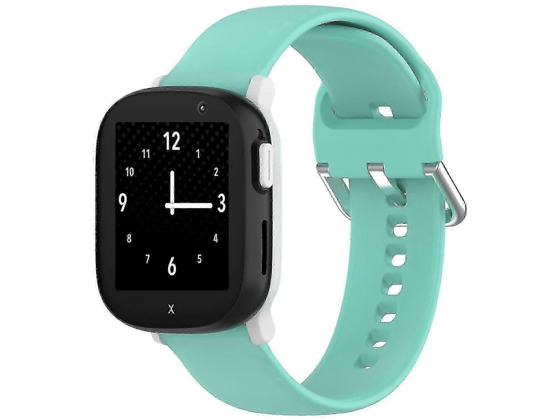 Pulseira De Silicone Prateada Com Fivela Para Relógio Infantil Xplora X6 Play, Cor Sólida, Fácil Limpar E Manter (t Amanhos 25-26).