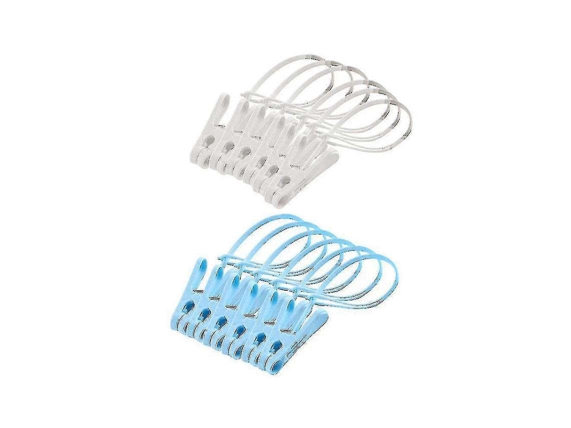 Pacote Com 12 Prendedores De Roupa Com Corda Plástica Para Varal