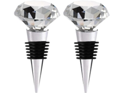 Rolhas Para Garrafas De Vinho Com Caixa De Presente, Decorativas De Cristal Para Manter O Vinho Fresco (pacote Com 2)