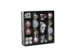 Bolas de Natal HOME ESPRIT Cor de Rosa PVC 25 x 6 x 25 cm