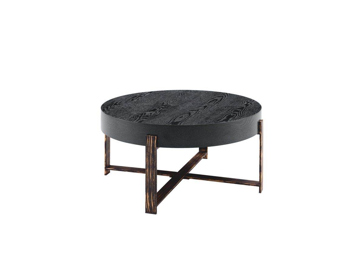 Mesa de Centro redonda 68cm estilo industrial retrô PAPRIKA SHOP
