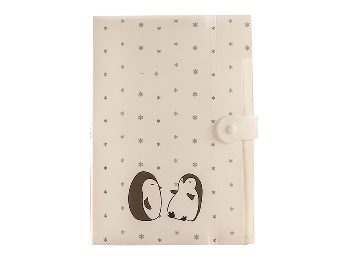 Carpeta Expansível De Pp Cor Doce Com Fechamento Cute Pinguins Para Documentos