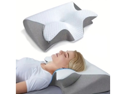 Travesseiro Ortopédico Ergonômico / Travesseiro de Espuma Viscoelástica para a Cabeça, Respirável e Alivia Dores no Pescoço AQUAFORGE