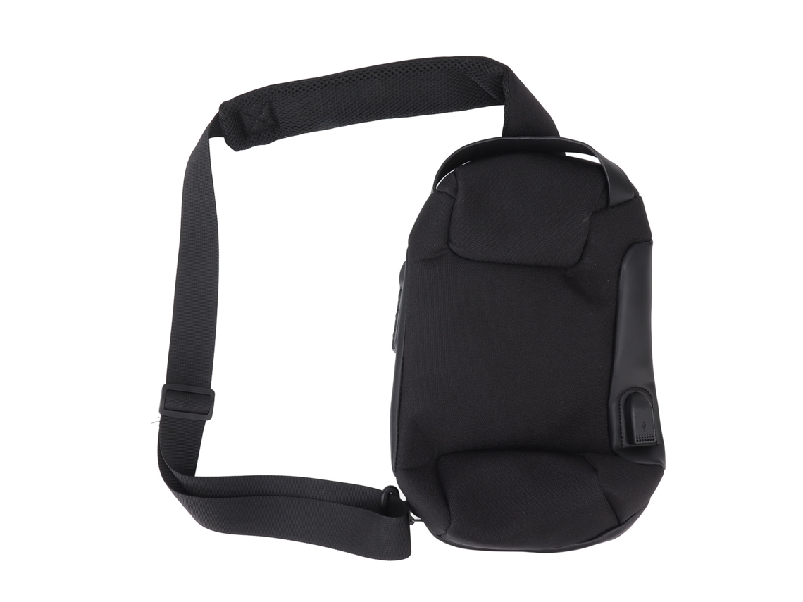 Mochila ao Ombro Oxford Anti furto Grande Capacidade Zíper Travável Unissex Preta S/MARCA