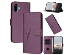 Capa De Couro Com Fecho De Fivela E Padrão Triangular Para Samsung Galaxy F16 5g / M16 5g