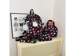 Conjunto Floral De Quatro Peças, Bolsa De Refeição E Bolsa De Armazenamento Para Proteger A Coluna E Aliviar O Estresse Preto