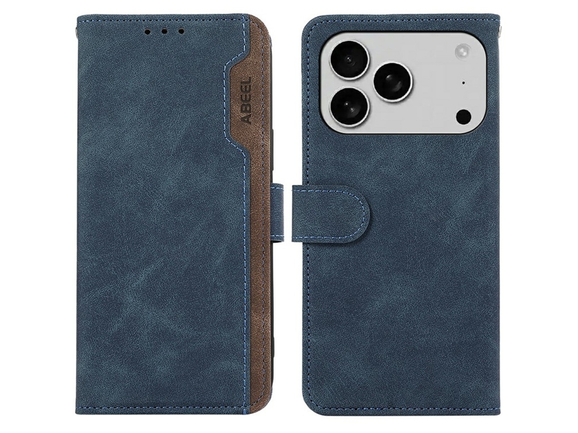 Capa Carteira Abeel Para Iphone 17 Pro Max Em Couro Sintético Com Proteção Rfid