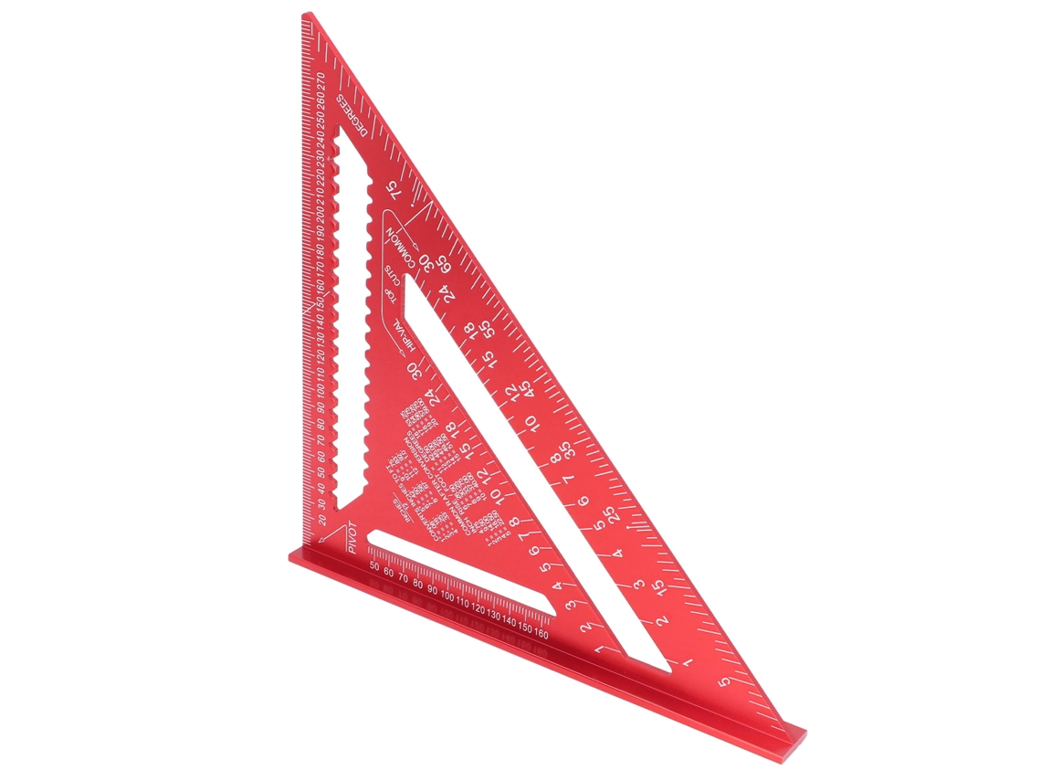 Régua Triangular Laxiscreed Em Alumínio 12'' Para Marcenaria Com Medição De 45 E 90 Graus