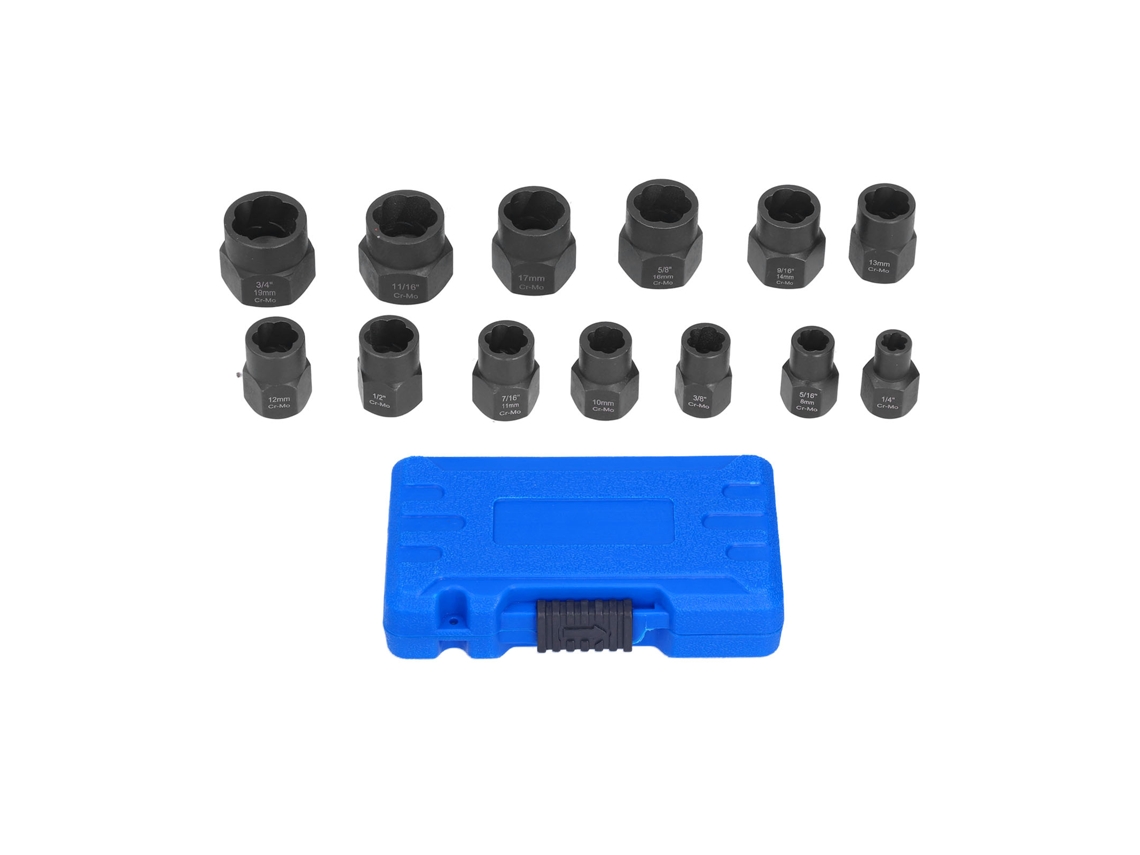 Set De 13 Extractores De Tuercas Y Tornillos Dañados, Herramienta Resistente Con Estuche De Almacenamiento