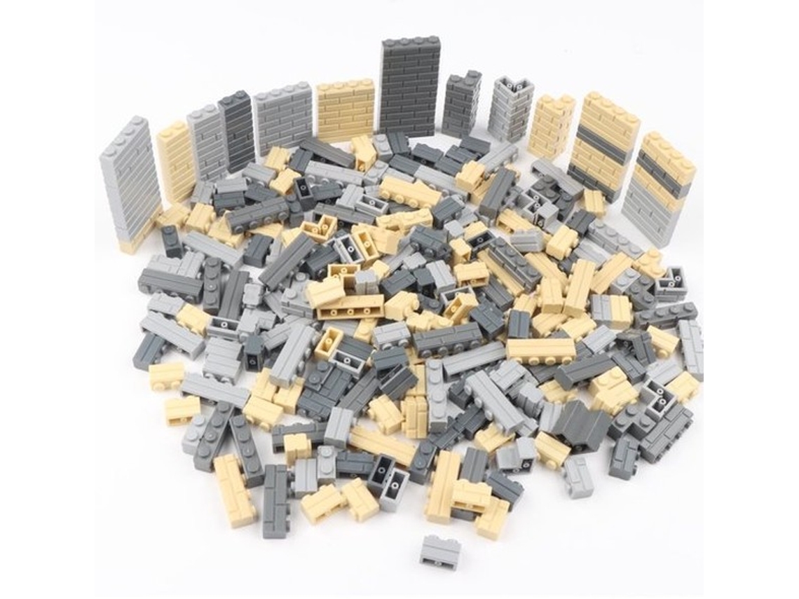 Materiais De Construção - 300 Unidades - Preto Escuro/cinza Claro/bege - 1x2/1x4/formato L - Material Abs - Blocos De Construção Criativos - Desenhos