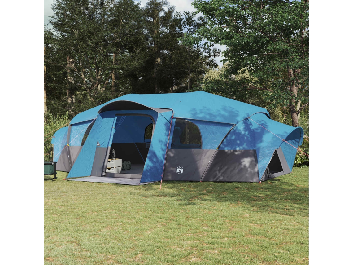 Vidaxl Barraca Familiar Com Cobertura Impermeável 18 Pessoa Azul