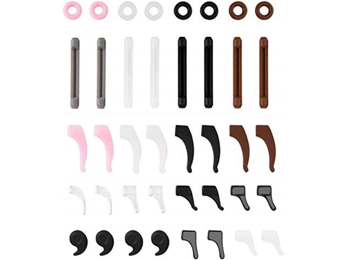 20 Pares de Suportes para Óculos, Suporte Antiderrapante Silicone Premium, Alças Multicoloridas Ga Ncho Orelha, Redondos GOKOCO