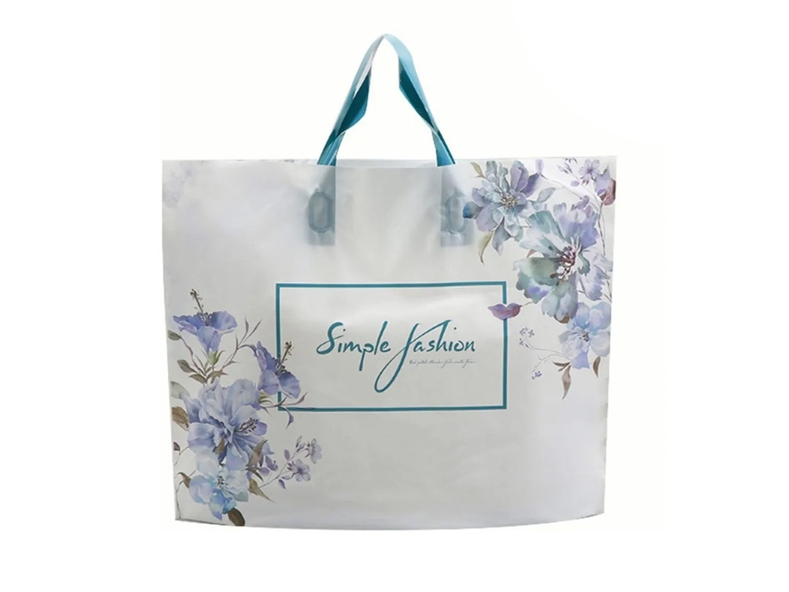 50 Bolsas de Presente Brancas com Alças Plásticas Portáteis 38x30x8cm para Festas e Celebrações