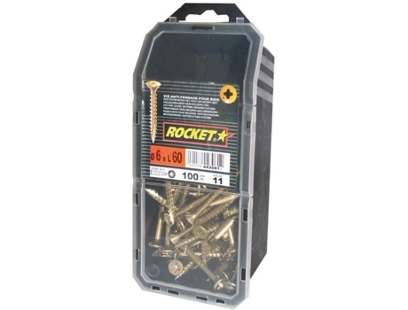 Parafuso Rocket Modelo Vynex 6x60 Mm Aço Dicromado Cabeça Escareada Pozi