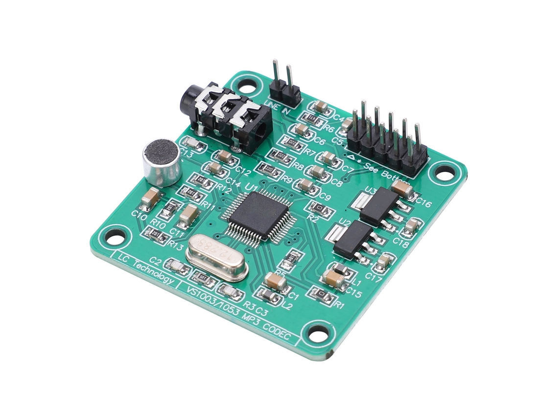 Módulo De Áudio Vs1003 Com Microfones Para Mp3 Wma Wav Midi